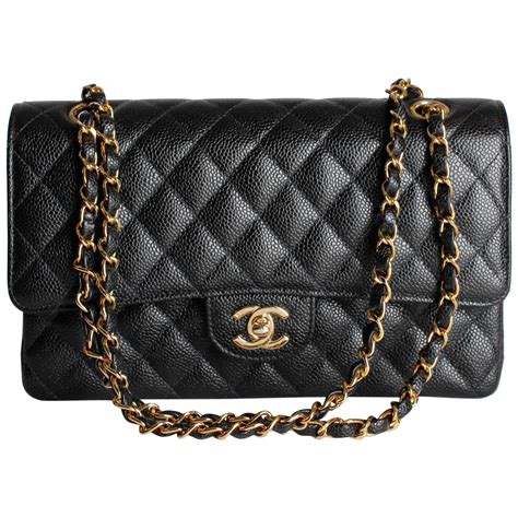 chanel classic flap bag black gold chain|Chanel classic flap black jumbo.